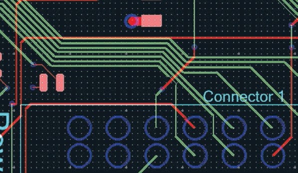 Obr. 6 Vedení spojů v nástroji Ultiboard